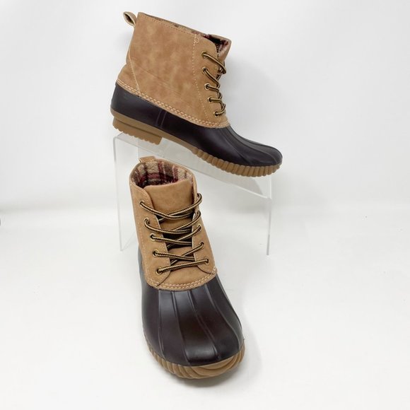 Henry Ferrera Womens Tan Lace up Snow Duck Boots Size 7 - Picture 1 of 10